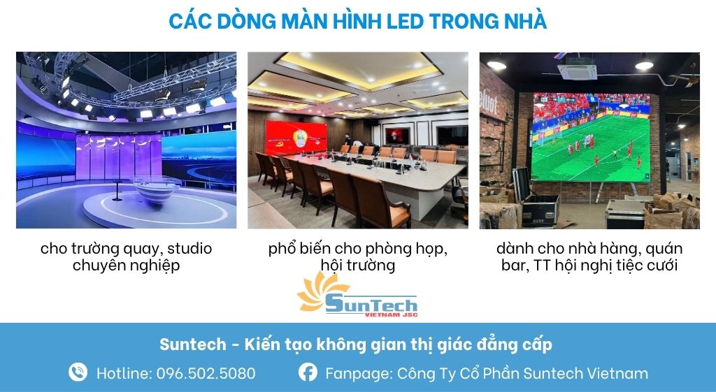 các loại màn hình led trong nhà thái bình