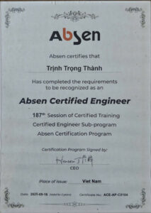 chứng chỉ absen trịnh trọng thành
