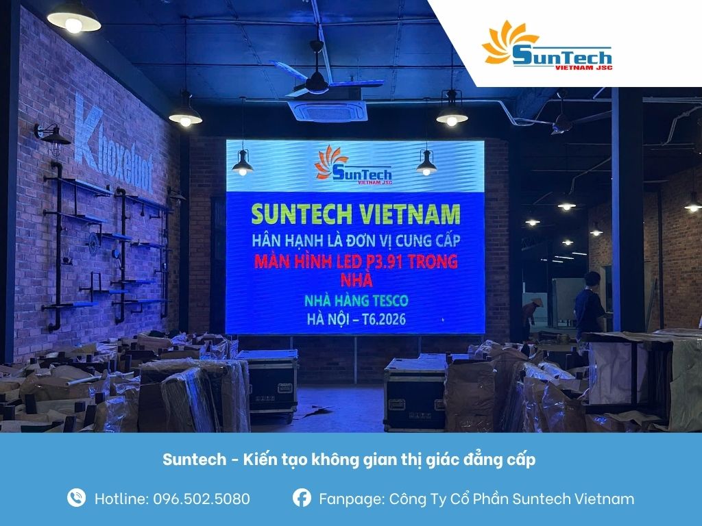 màn hình led nhà hàng tesco