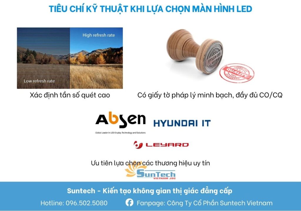 tiêu chí lựa chọn màn hình led